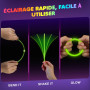 Ziitty 100 Bracelet Fluorescent Lumineux, Decoration Noël Accessoire, 7 Magnifiques Couleurs Bâton Lumineux, Accessoire Fluo, Lo