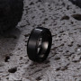 WATEFOER Bagues en Acier Inoxydable pour Homme Femme 8MM Anneau de Mariage Bagues de Fiançailles Finition Matte Biseautée Bord P