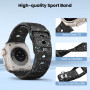 TiMOVO 6 Pièces Sport Bracelet Compatibles avec Apple Watch Ultra 3/2/1 49 mm 46 mm 45 mm 44 mm 42 mm, Bracelet Silicone pour iW