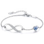 LOUISA SECRET Bracelet Femme Argent 925 Infini, Bracelet d’amour Femme Réglable, Bijoux Femme Cadeaux Noël Femme Anniversaire Fê