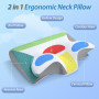 HOMCA Oreiller Ergonomique Cervical, 2 en 1 Oreiller Orthopédique à Mémoire de Forme pour la Nuque, Coussin pour Dormir sur Le C