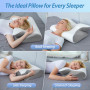 HOMCA Oreiller Ergonomique Cervical, 2 en 1 Oreiller Orthopédique à Mémoire de Forme pour la Nuque, Coussin pour Dormir sur Le C