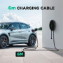 WISSENERGY Station de Recharge pour Véhicule Électrique 7,4KW Chargeur Mural, Câble de Charge Monophasé 32A 6M Type 2 avec Prise