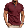 Comilaka Polo Homme Manches Courtes Polos Casual T-Shirt Couleur de Contraste Regular Fit Été M-3XL