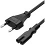 Câble d'alimentation 1m Noir EU,Cable Alimentation c7 2 Pin Figure 8 fiche Bipolaire Cord pour PC Monitor,DVD,Imprimante,Samsung