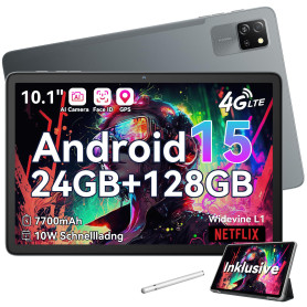 Blackview Tab60 Pro Android 15 Tablette 10 Pouces, 24GB RAM+128GB ROM, 4G LTE + 5G WiFi Gaming Tablet PC,Octa Core PC Tablets, 7