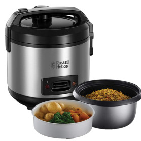 Russell Hobbs Cuiseur de Riz [2en1 - Simple & Rapide] Classic (1,2L, Panier Vapeur, Couvercle Verrouillable, Maintien au Chaud A