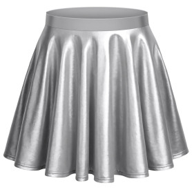 Aomig Femme Jupe Patineuse Extensible Métallisée, Robe Paillette Disco Jupe Courte, Métallisée Shiny Mini Jupe Taille Haute, Jup