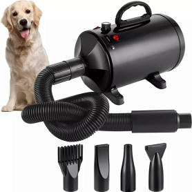 Memows Pulseur Chien Professionnel Souffleur Chien Séchoir Sèche-Poils Toilettage Sèche-Cheveux pour Chien 2800W Sèche-Cheveux p