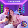 Led Chambre, 15M RGB Ruban LED, App Bluetooth Control Game Lumiere, Chronométrée Bande LED Sync Music, Pour Décorer TV, Cuisine,