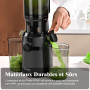 Extracteur de jus, Fretta Extracteur de jus de fruits et légumes, Slow Juicer Grand diamètre de 108 mm, 1L Très grande capacité,