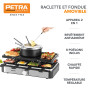 Petra PT4513VDE Appareil à raclette grill - revêtement antiadhésif, 6 à 8 personnes, avec 8 poêlons et 8 spatules, amovible Pot 