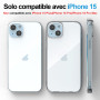Jupitrix Coque for iPhone 15 6,1 Pouces, Coque Transparente Anti-Jaunissement Telephone Case Antichoc Housse Mince Étui de Prote