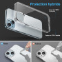 Jupitrix Coque for iPhone 15 6,1 Pouces, Coque Transparente Anti-Jaunissement Telephone Case Antichoc Housse Mince Étui de Prote
