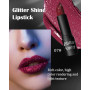 Rouge à Lèvres Mat Pailleté Métallique-Très Pigmenté et Chatoyante Rouge Lip Gloss, Brillant Rouges à Lèvres Longue Tenue Résist