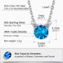 PROSILVER Collier Femme Pierre de Naissance Argent 925, Pendentif Fille Tête de Chat Mignon en Zircon Cubique