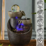 Zen'Light - Fontaine d’Intérieur Malla Cascade Jarre Mur d'eau Effet Pierre Naturelle avec Lumière LED Coloré - Déco d’intérieur