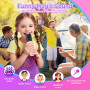 Gontence Machine Karaoke Enfant avec 2 Micros Enfants - Karaoké pour Enfants - Jouet Fille 3-10 Ans - Cadeau Fille 3-12 Ans - Mi