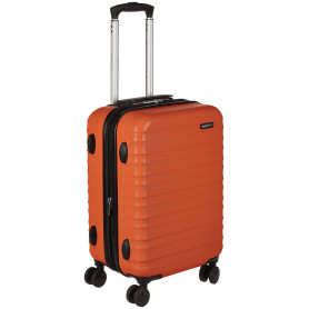 Amazon Basics Valise de voyage à roulettes pivotantes, Orange Brûlée, 55 cm
