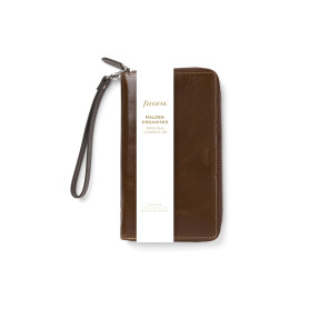 Filofax Malden Organiseur personnel compact à fermeture éclair avec dragonne Ocre