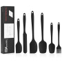 Spatule Silicone,Ustensiles de Cuisine,Spatule Cuisine,Résistant à la Chaleur Jusqu'à 230 ° C, Noir, Silicone, Résistant à la Ch