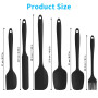 Spatule Silicone,Ustensiles de Cuisine,Spatule Cuisine,Résistant à la Chaleur Jusqu'à 230 ° C, Noir, Silicone, Résistant à la Ch