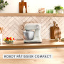 Moulinex, Bake Simple, Robot pâtissier, compact, utilisation facile, Fouet, batteur et crochet petrin, QA141AF0