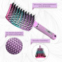 Brosse Cheveux demelante Magique [ Brosse ROSE Arc-en-Ciel NE TIRE PAS ] Poil de Sanglier 100% Naturelle - Pour démêler en douce