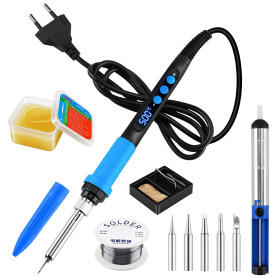 Dreamhigh® Fer A Souder Electronique De Precision Kit 90W Température Réglable 180-500°C Fer A Souder avec 50g Pâte à Souder,5 P