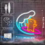 Lxmoneon Enseigne lumineuse néon Capybara surfant enseignes lumineuses LED en forme d'animal mignon pour chambre d'enfant, veill
