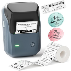 NIIMBOT B1 Étiqueteuse Portable, Identification Automatique pour Larges Étiquettes Autocollante, Facile à Utiliser pour Le Burea