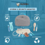 VIZION+ Trousse de Soin bébé – Kit Naissance Complet – 13 Accessoires dont Brosse et Peigne en Bois, Thermomètre, Mouche-Bébé, C