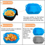 Silicone Air Fryer, 2 Pièces Moule Air Fryer, 20cm Moule Silicone air Fryer, Réutilisable Plat Silicone air Fryer, Air Fryer Sil