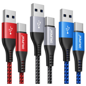Câble USB C [1M/Lot de 3],Câble USB C Charge Rapide Tressé 3A Câble USB A vers USB Type C pour Samsung Galaxy S23 S22+ S21 S20 U