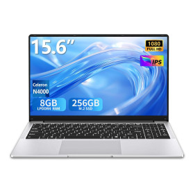 Ordinateur Portable 15,6 Pouces 8 Go RAM 256 Go SSD N4000 Processeur Écran IPS Full HD PC Portable Win 11 WiFi 5 BT Mini HDMI Ch
