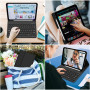 Lielax Coque Clavier pour iPad A16 11ème Génération 11 Pouces 2025/10ème Génération 10.9 Pouces 2022, AZERTY Layout Clavier Étui