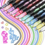 YITHINC Feutres Paillettes, Cadeau Fille 4-12 Ans, 12 Couleurs Stylo Paillette Marqueur Magique pour Anniversaire, Peinture, Bri