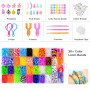 Elastique Bracelet Kit, 2500pcs Enfant Bracelets Élastique Caoutchouc Coloré pour Loom Bands avec Pendentifs,Clips,Perles,Boîte 