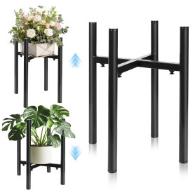 CAIXINYI Support Plante réglable, Porte Plante noir, Porte Plante Interieur universel pour une utilisation intérieure et extérie