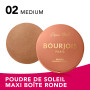 Bourjois Maxi Boîte Ronde Poudre de Soleil, 002 Medium, Fini mat doux, Formule Vegan, Poudre bronzante facile à estomper, Pour u
