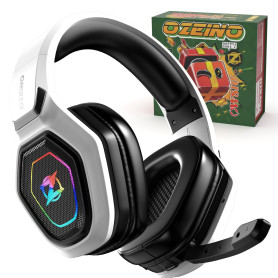 Ozeino Casque Gaming sans Fil pour PC PS5 PS4, 2.4GHz Audio sans Perte, USB & Type-C | Édition Festive - Inclut Un Coffret Cadea