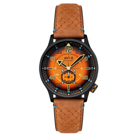 AVI-8 Hawker Typhoon Baldwin Montre automatique pour homme avec bracelet en cuir 42 mm AV-4119