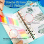 AQTAQ Ensemble de recharges de papier A6 6 trous Notes autocollantes rechargeables A6 100 feuilles/200 pages Intercalaires color