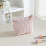 Aucuu Trousses de Maquillage, Lot de 3 Trousse Maquillage en Velours Côtelé, Trousse de Toilette Femme, Trousses Cosmétique de V
