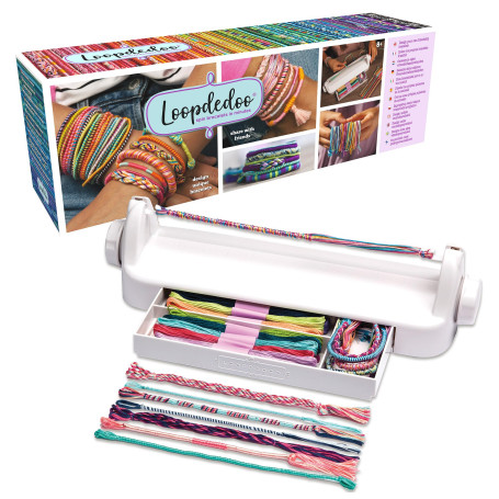 Goliath - LOOPDEDOO – Kit de Bracelets d'Amitié DIY pour Enfants dès 8 ans - Métier à Tisser Rotatif Facile et Fun - 12 Fils 100