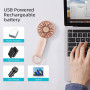 Jsdoin Mini-Handheld-Ventilator, leistungsstarker Desktop- mit Schnalle, leichter USB-Ventilator, geeignet f ür modische Frauen,