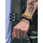 Richsteel Bracelet Homme Plaqué Or/Noir/Acier Inoxydable 19/21/23cm de Longueur - Chaîne Gourmaette Maille Grosse 8/12/17mm de L