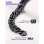 Richsteel Bracelet Homme Plaqué Or/Noir/Acier Inoxydable 19/21/23cm de Longueur - Chaîne Gourmaette Maille Grosse 8/12/17mm de L