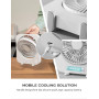 ILLUMYN Ventilateur de bureau rechargeable, portable, ultra silencieux, avec flux d'air puissant pour bureau, chambre à coucher,