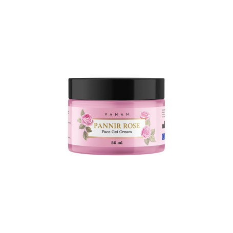 Vanan Pannir Rose Gel Cream 50 ml | Gel-Crème Hydratant Léger à l’Acide Hyaluronique & Rose | Soin Visage Non Gras | Hydrate & R